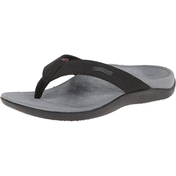Vionic Black Wave Toe-Post Sandals Flip Flops Size 14 - Picture 1 of 11